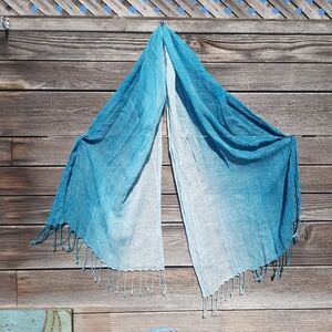 Blue and White Ombre Scarf